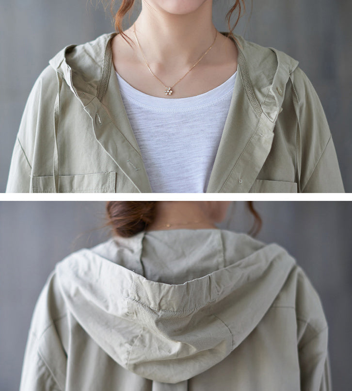 Loose Irregular Hooded Cardigan Outwear