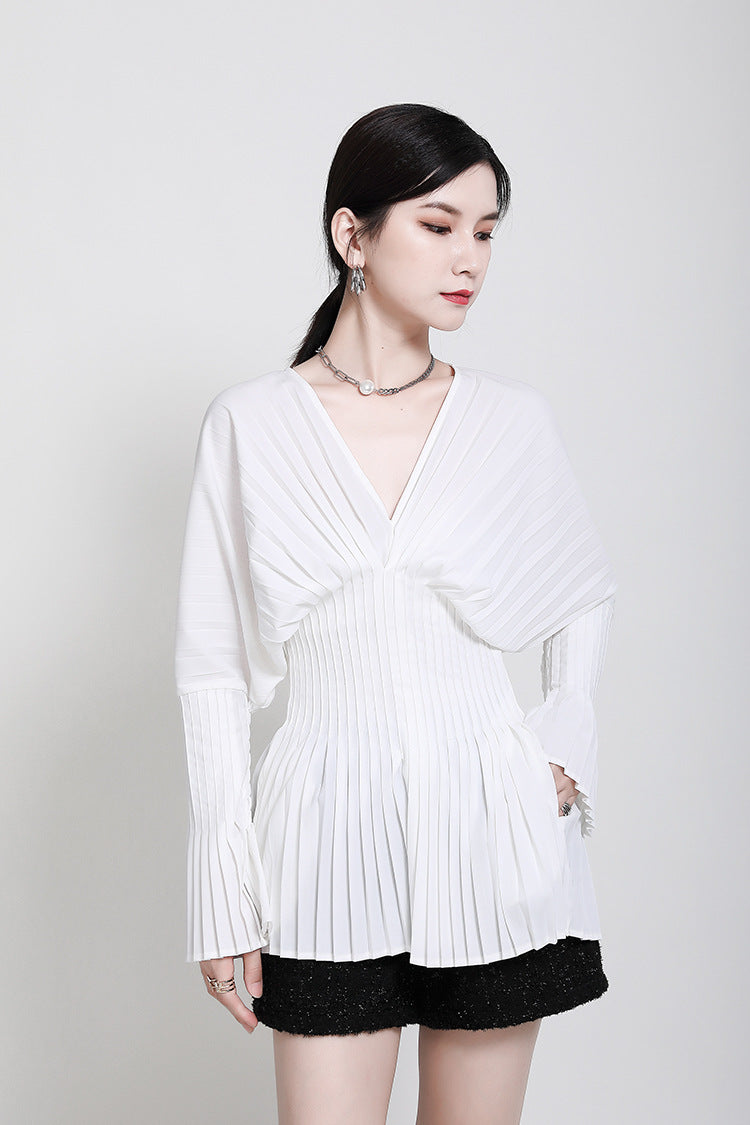 V-Neck Flared Sleeves Spring Top