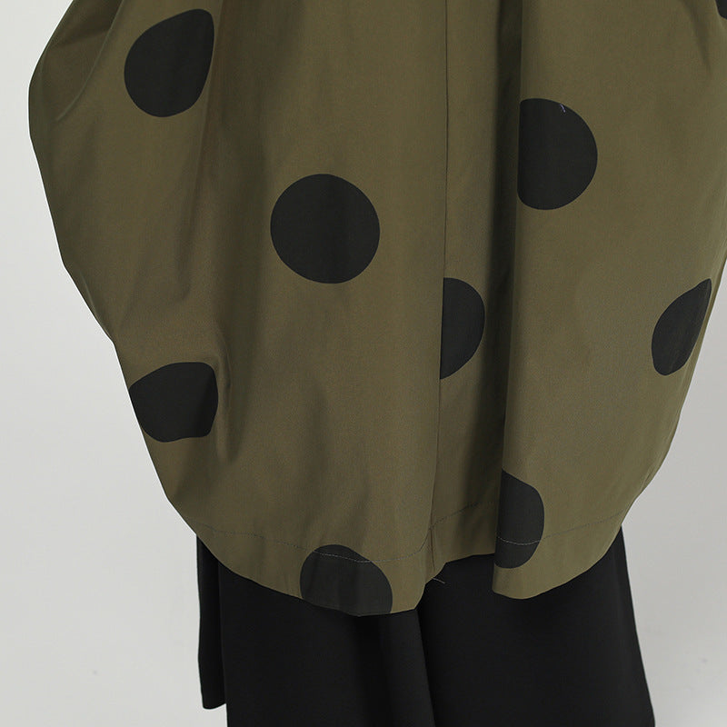 Retro Polka Dot Cloak Irregular Outwear