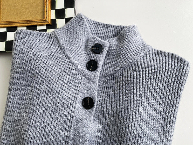 Retro Solid Thicken Knitted Midi Outwear