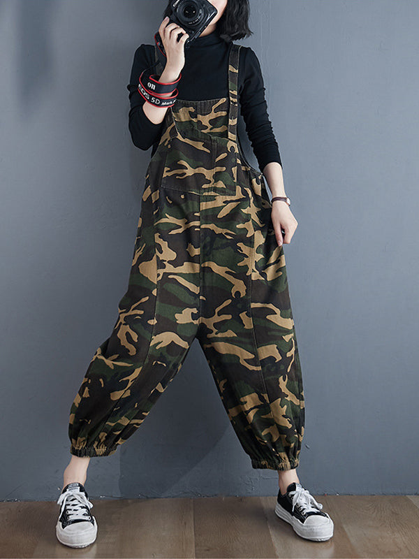 Camouflage Bloomer Casual Jumpsuit