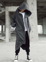 Original Black&Gray Zipper Hooded Outwears