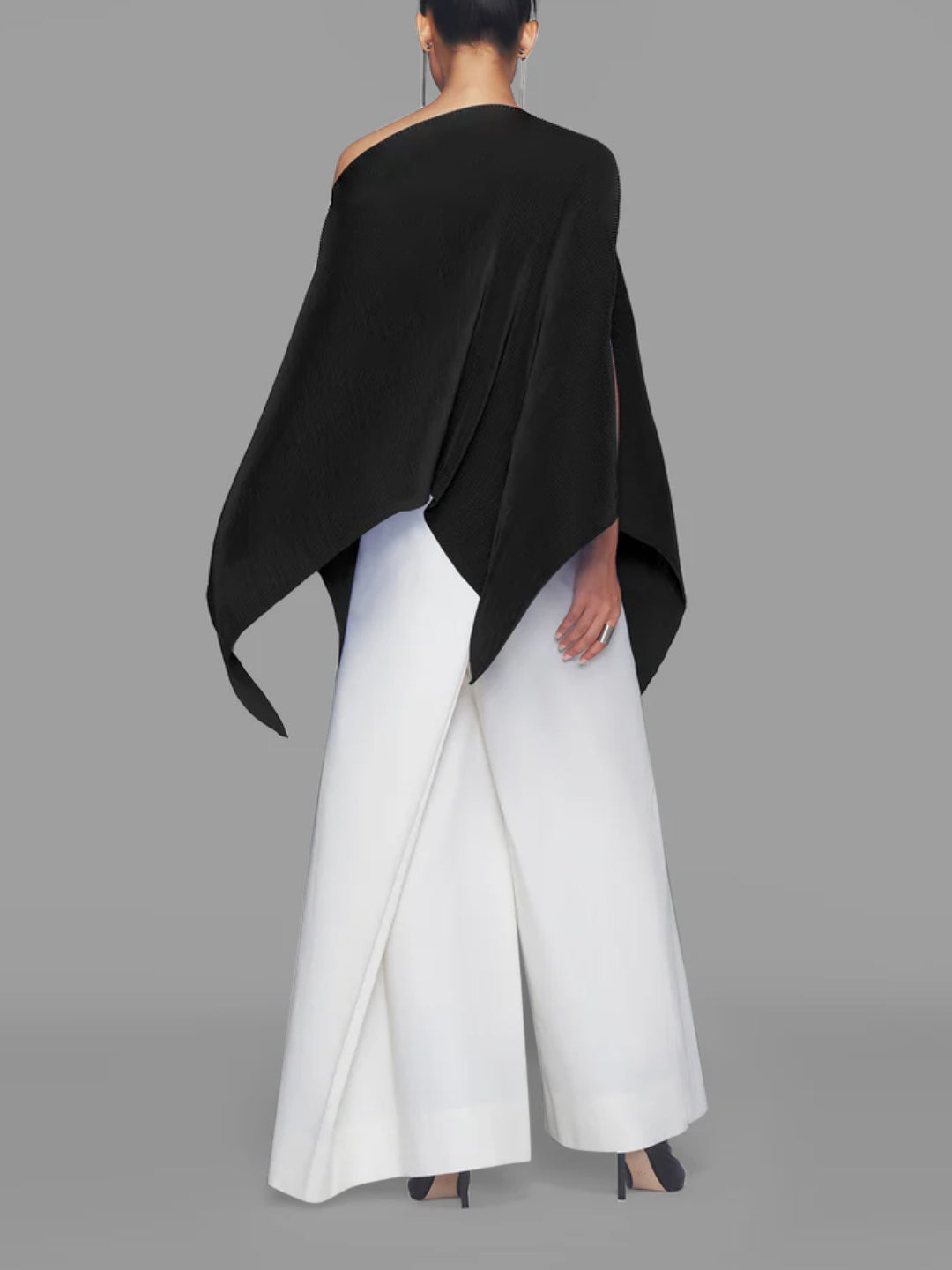 Batwing Sleeves Loose Asymmetric Solid Color One-Shoulder Blouses&Shirts Tops
