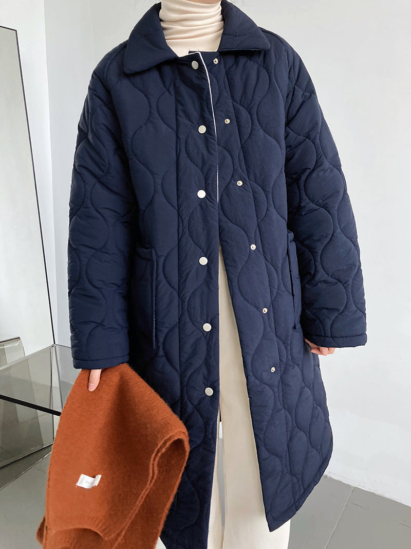 Leisure Long Rhombus Loose Coat