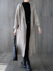 Mid-Length Hooded Knitted Sweater Outwear
