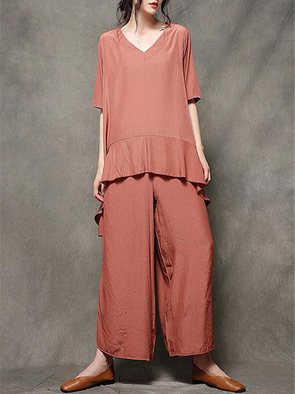 2019 Summer New Loose Oversize Wide Leg Pants Suit