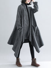 Literary Plus Size Loose Mid-Length Coat