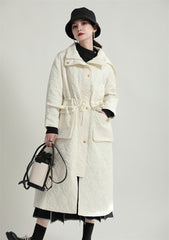 Loose Drawstring Hooded Cotton Coat