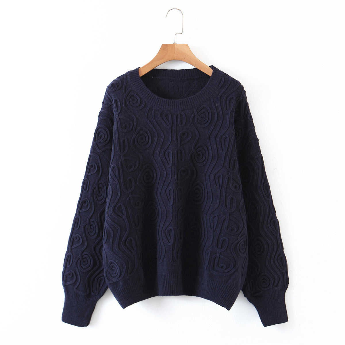 Solid Color Loose Round Neck Sweater