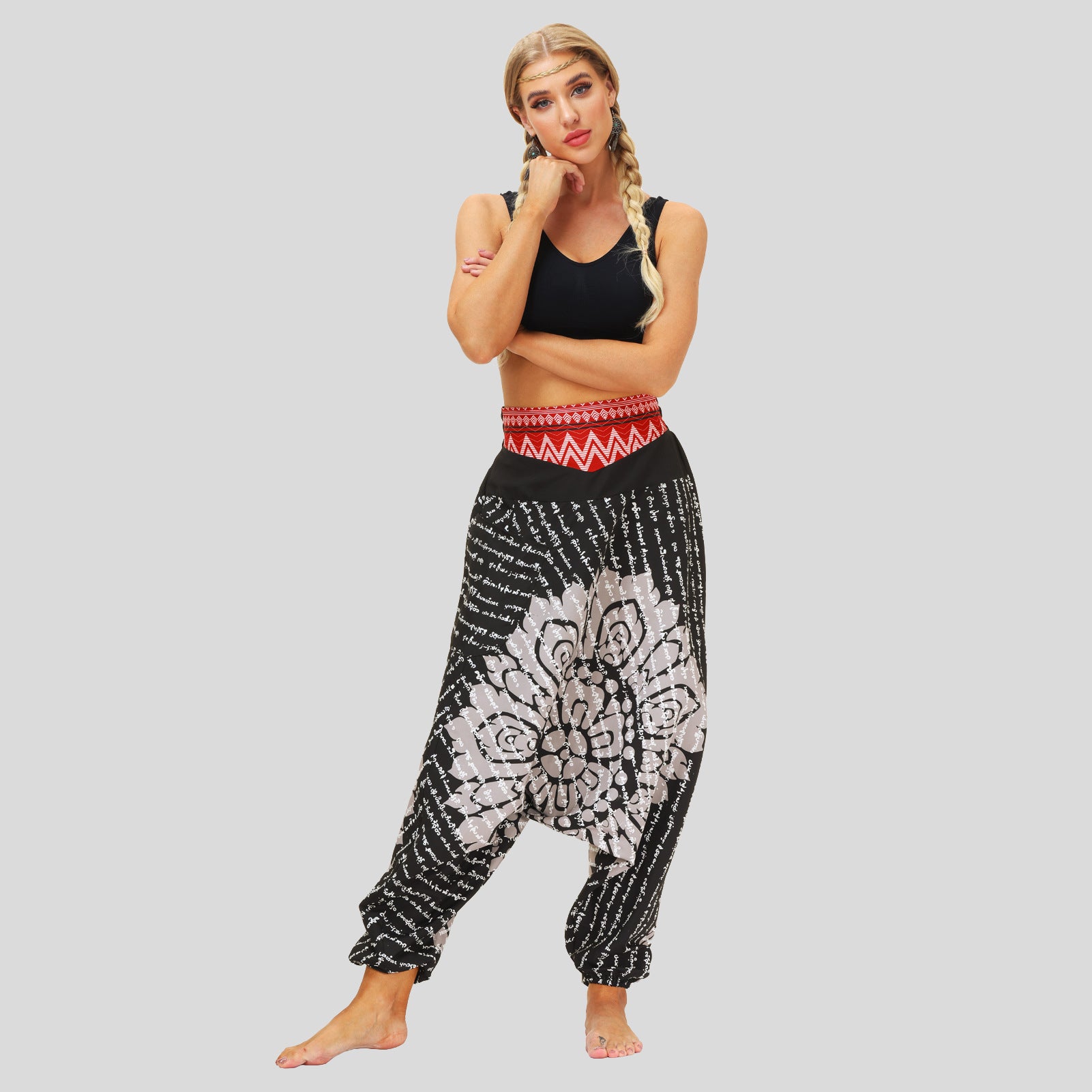 Digital Print Lantern Loose Casual Pants