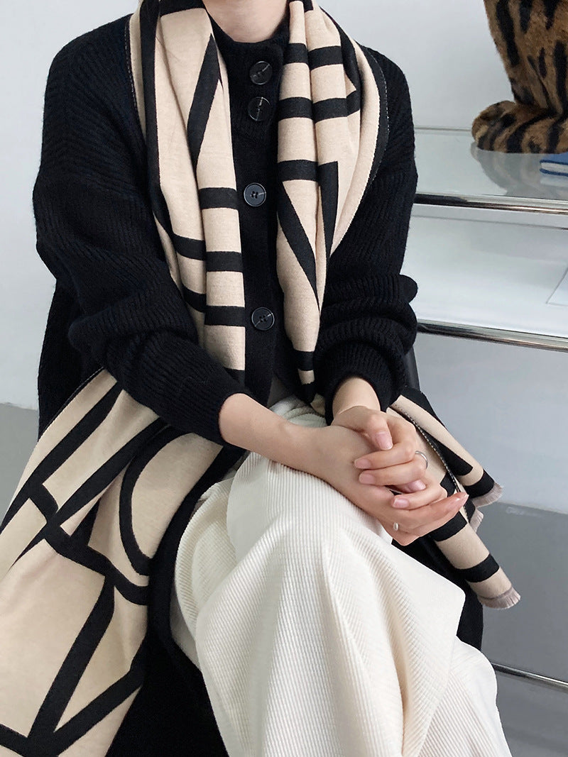 Retro Solid Thicken Knitted Midi Outwear