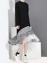 Fashion Chiffon Falbala Midi Dress