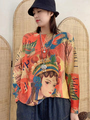 Retro Loose Ethnic Printed Sweater