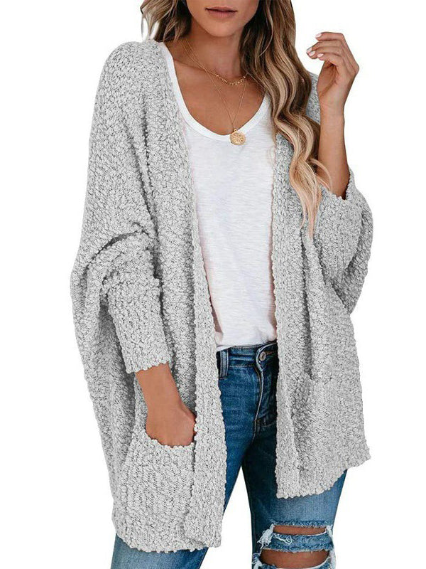 Casual Solid Color Sweater Outerwear