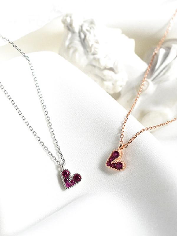 Fashion Heart Silvering Necklace