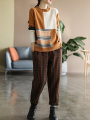 Vintage Loose Patchwork Casual Sweater