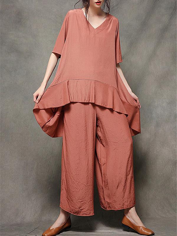 2019 Summer New Loose Oversize Wide Leg Pants Suit