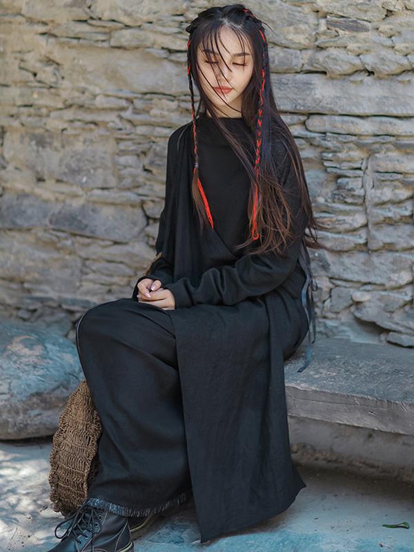 Simple Back-Strap Solid Loose Maxi Dresses