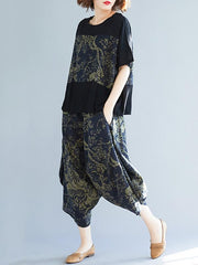 Loose Plus Size Ramie Cotton Suits