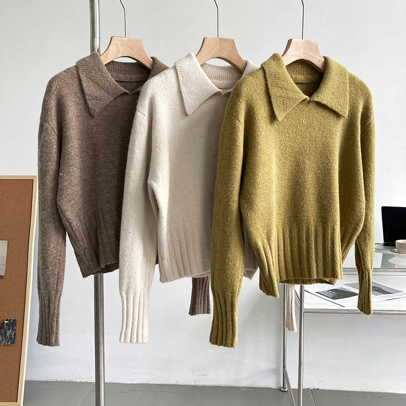 Simple Solid Color Turtleneck Sweater