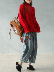 Vintage Embroidered Jean Harem Pants