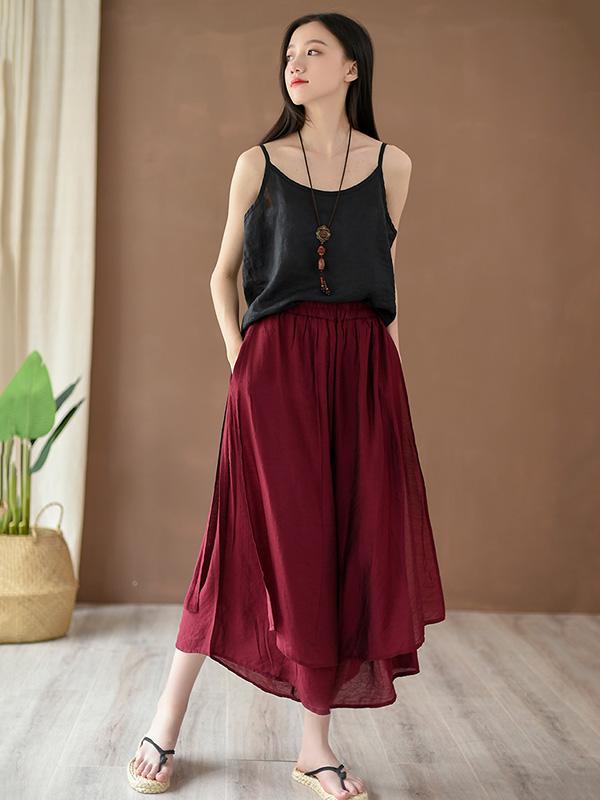 Vintage Solid Wide Leg Culotte