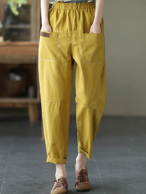 Retro Loose Split-joint Casual Harem Pants