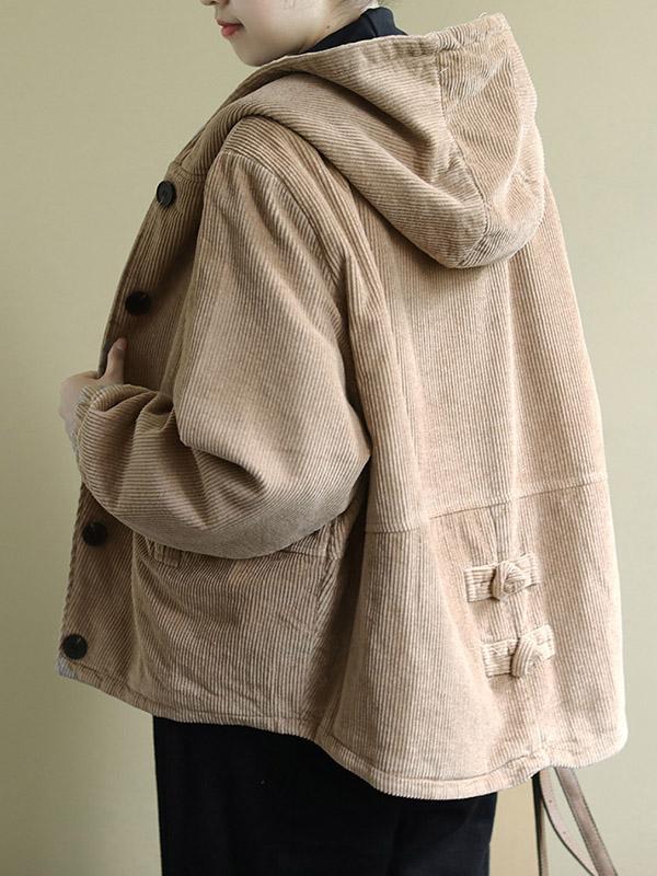 Casual Hooded Corduroy Jacket