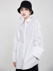 Large Sleeves Loose White Shirt