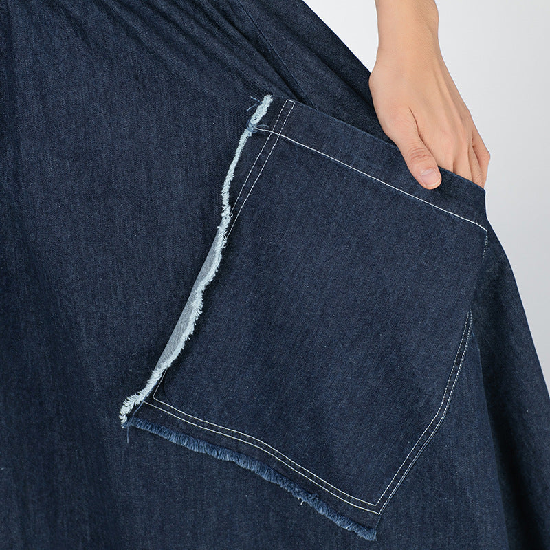 Women Irregular Solid Color Casual Skirt