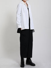 Split-Joint  Cropped  Hooded Coat