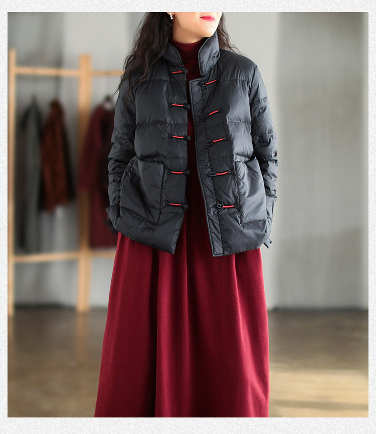 Vintage Stand Collar Thick Coat