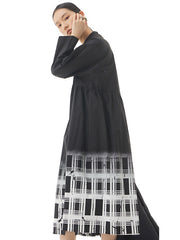 Urban Roomy Asymmetric Long Sleeves Gradient Midi Dress Shirt Dress