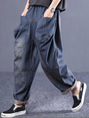 Retro Loose-Fitting Irregular Jeans Pants