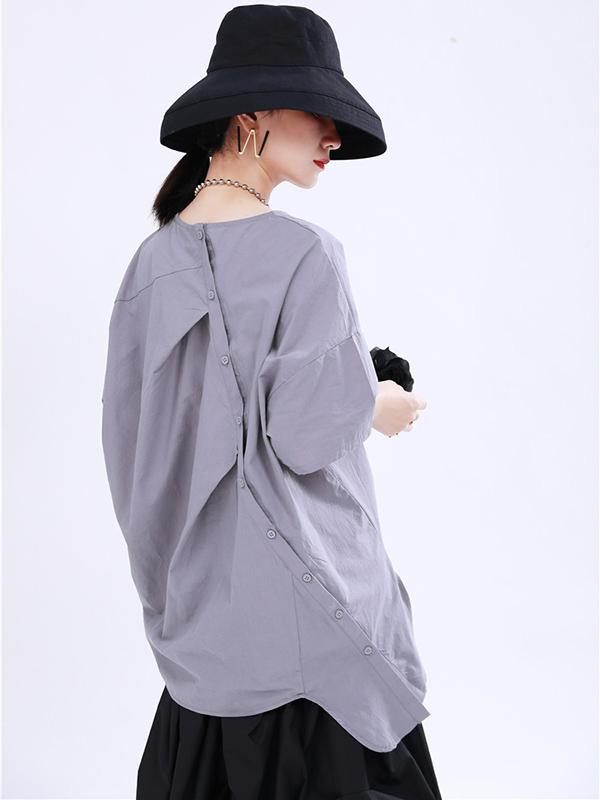 Loose Back Cropped Cotton T-Shirts
