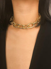 Punk Choker Big Chunky Aluminum Thick Chain Necklace