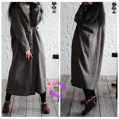 Women Solid Color Loose Long Sleeve Coat