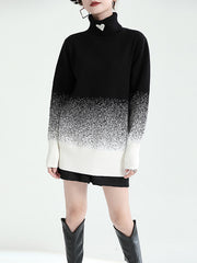 Original Design Gradient High-Neck Sweater