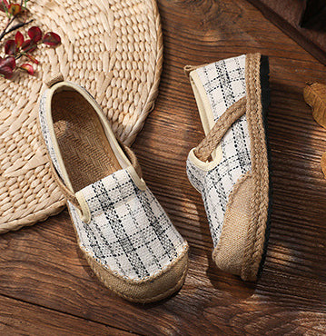 Plaid Retro Ethnic Big Toe Shoes