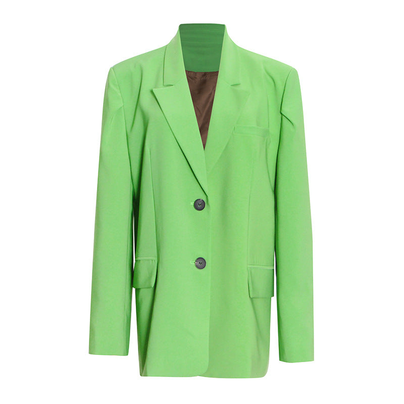 Classic Loose Solid Color Blazer Outwear