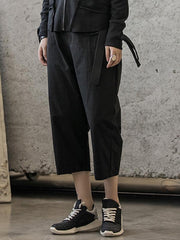 Loose Straight Leg Buttons Pants
