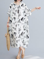 Loose Triangle Printed Midi Dress