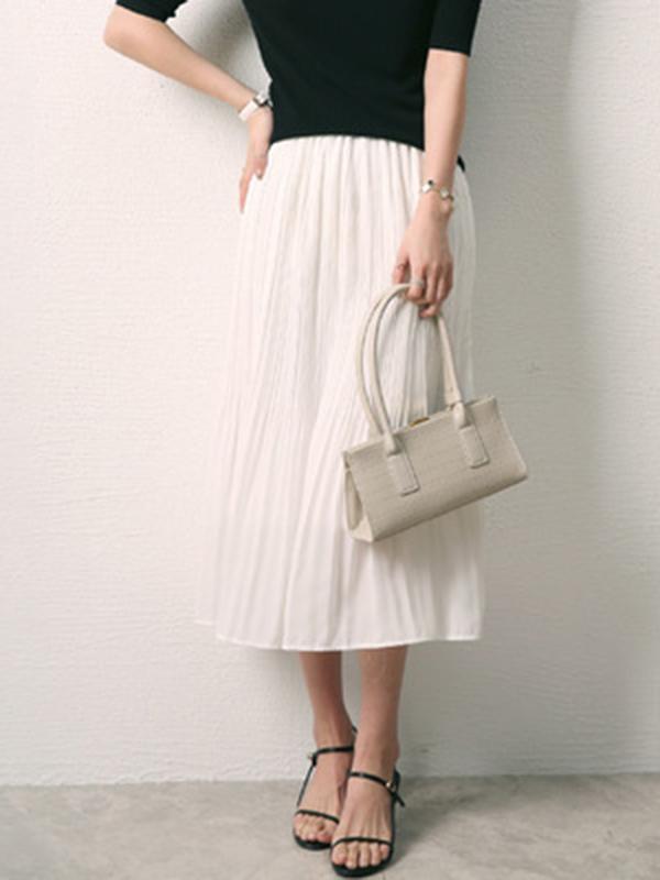 Chiffon Solid Color Ruffled Skirts