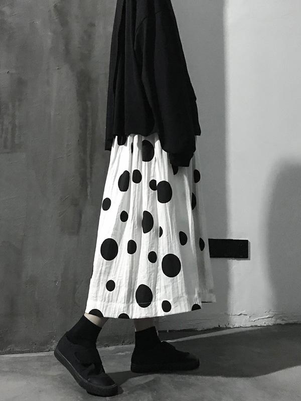 Vintage Original Polka-Dot A-line Skirt