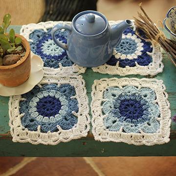 Handmade Blue And White Porcelain Plate Cushion Set