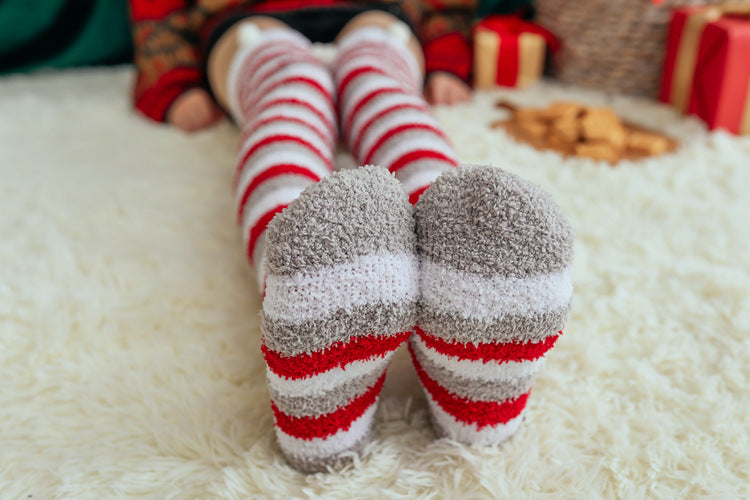 Christmas Lovely Cartoon Coral Fleece Stockings