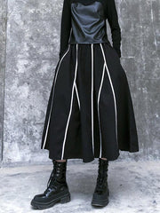 Vintage A-Line High-Waist Striped Skirt