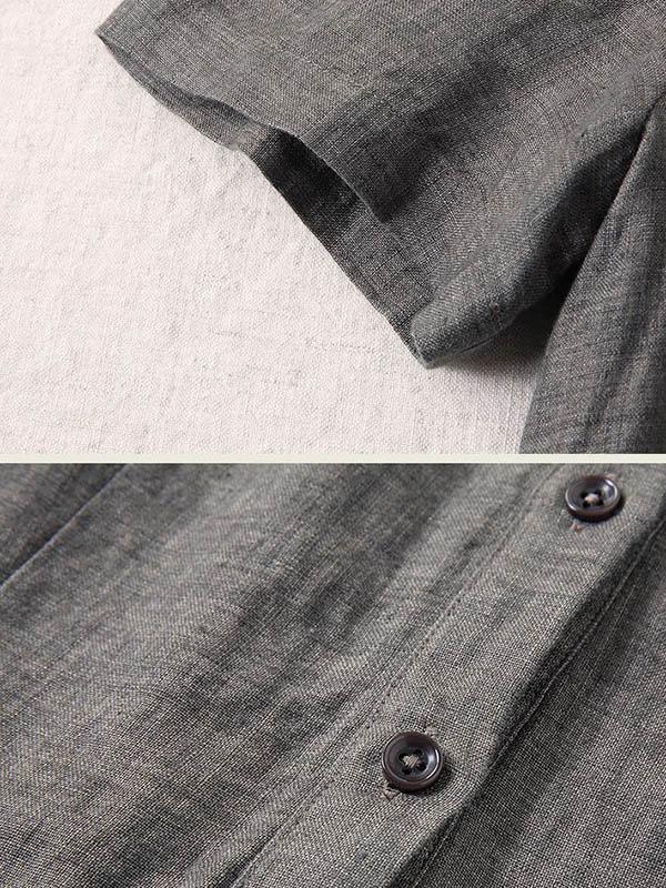 Elegant Linen Slim Long Dress