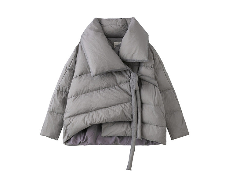 Simple  Solid Color High-Neck Down Jacket