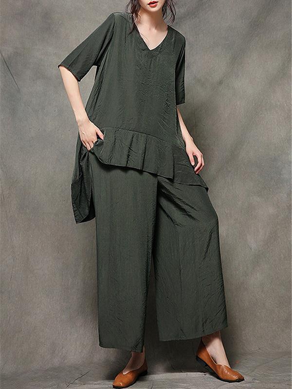 2019 Summer New Loose Oversize Wide Leg Pants Suit